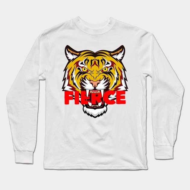 Tiger Long Sleeve T-Shirt by ovidiuboc